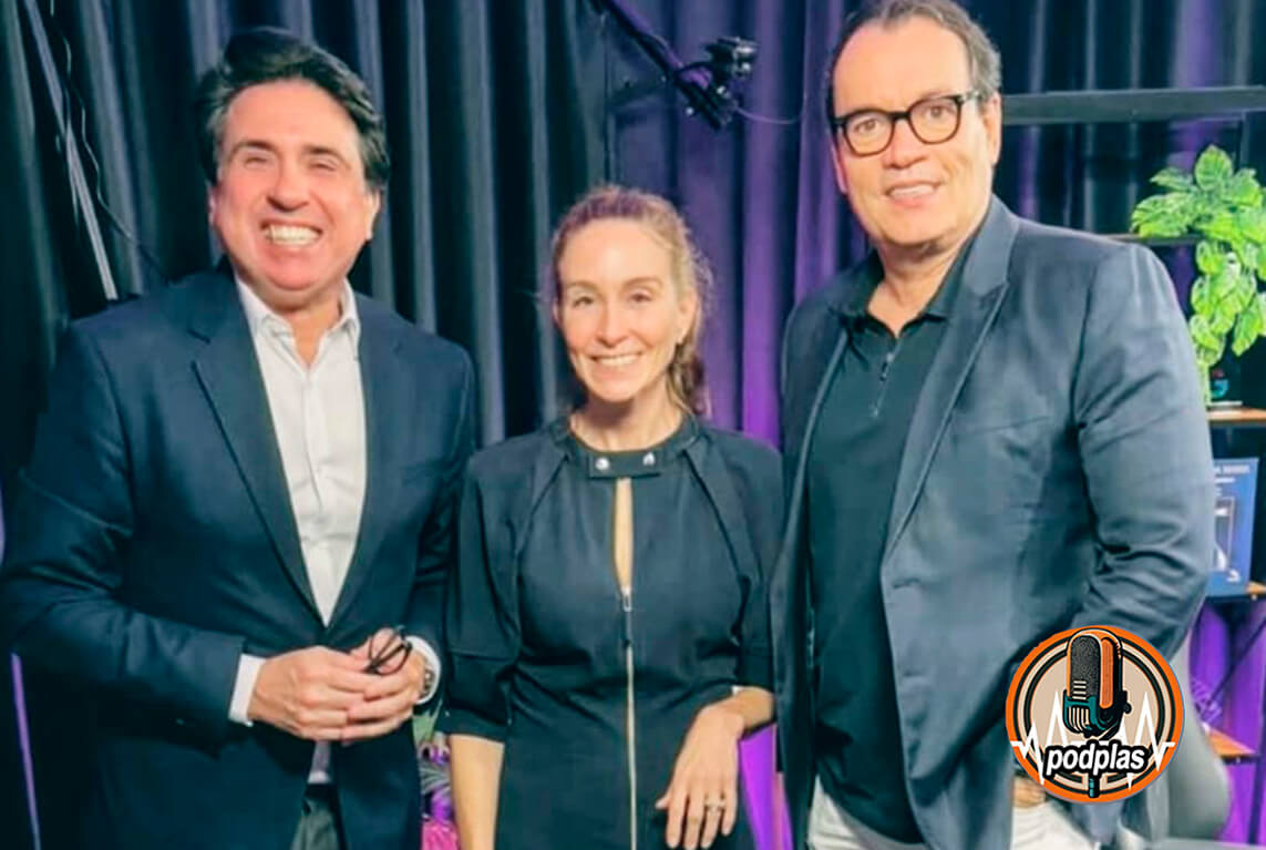 Alexandre Piassi, Dra. Christiana Vanni, Jorge Luiz Abel na gravação do Podplas